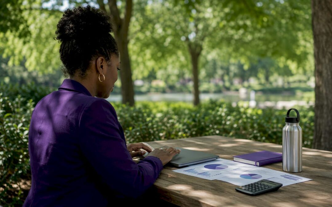 Woman working on professional people search
