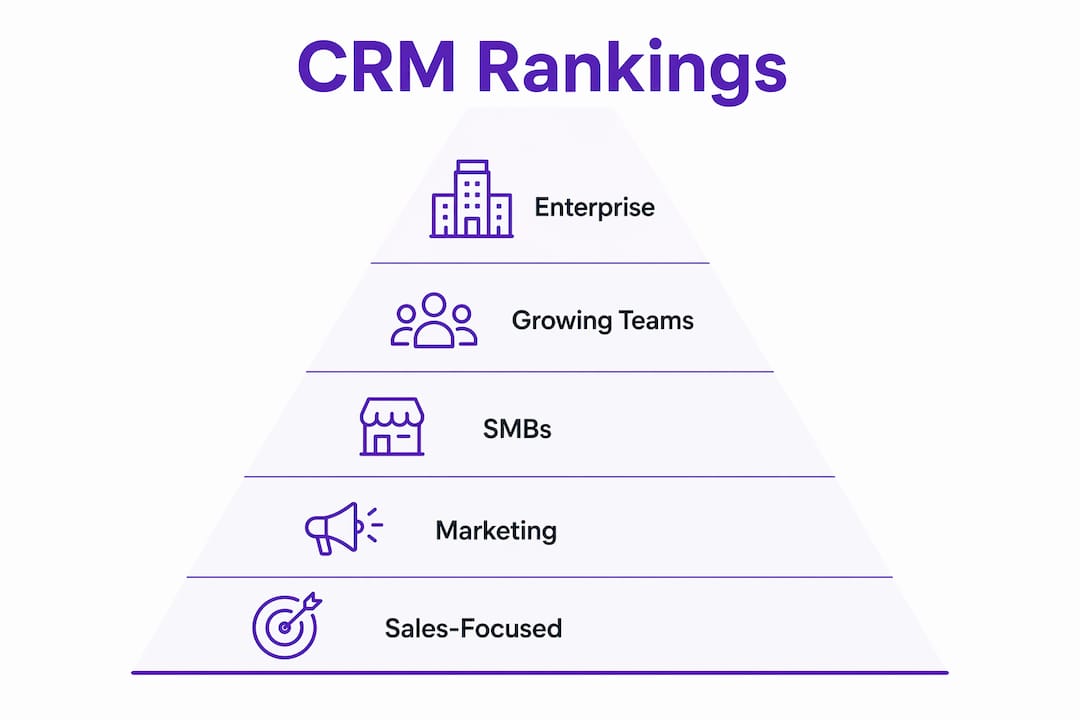 Infographic showing CRM ranked categories