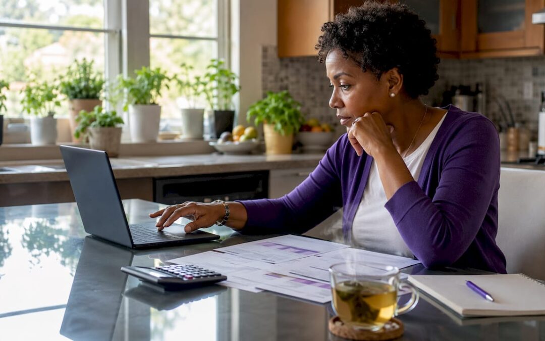 Woman reviewing sales tax software options