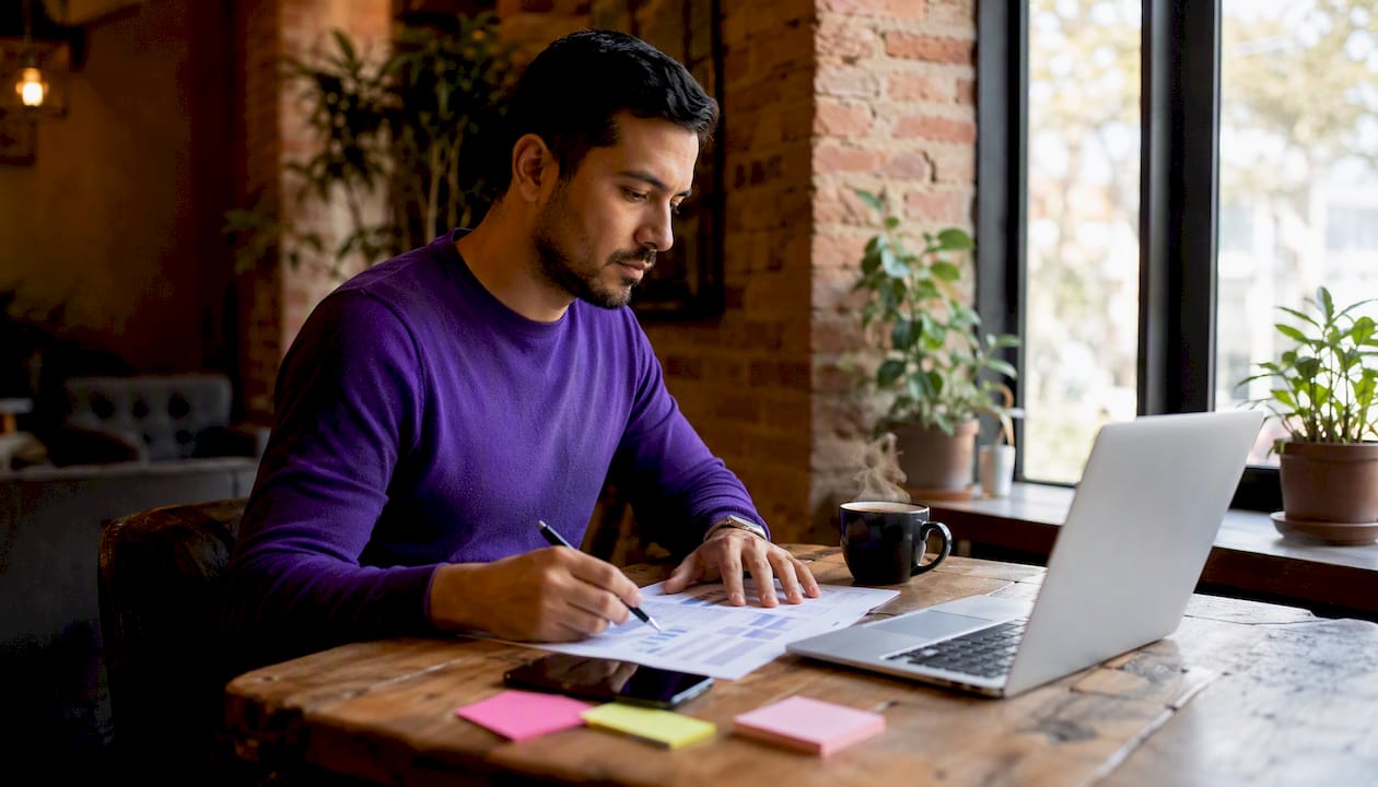Man working on spreadsheet UX in cloud data context
