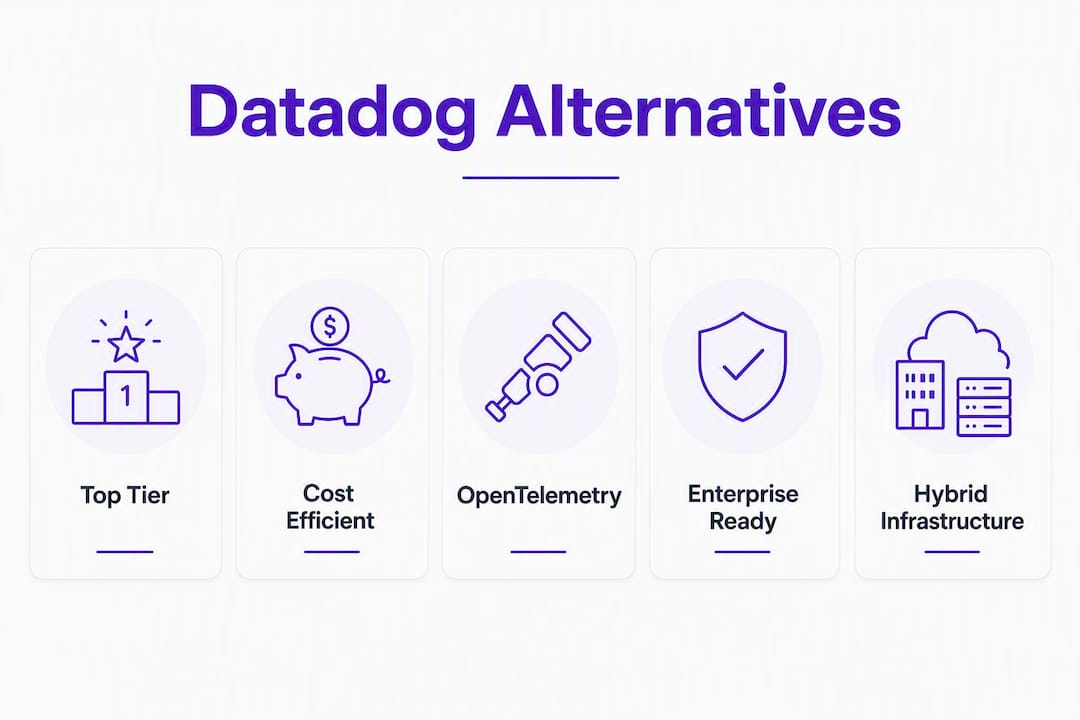 Infographic ranking Datadog alternatives categories